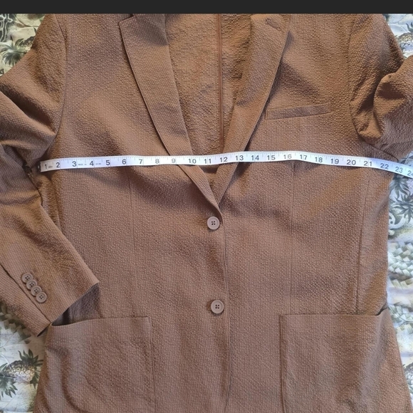Alfani Brown Textured Jacket/ Blazer - Picture 3 of 4